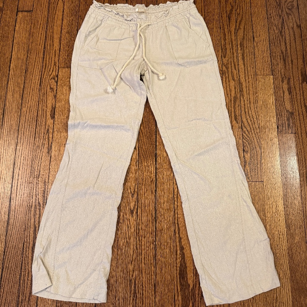 Roxy Linen-Blend Pants, Size S